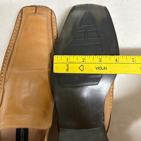 Giorgio Brutini Mens Tan Leather Square Toe Slip On Loafer Dress Shoe 156999 12M - Picture 8 of 8